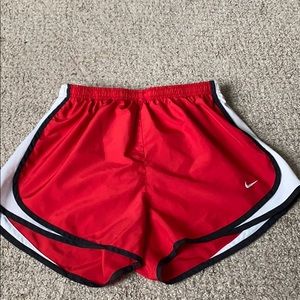 red nike dri fit shorts